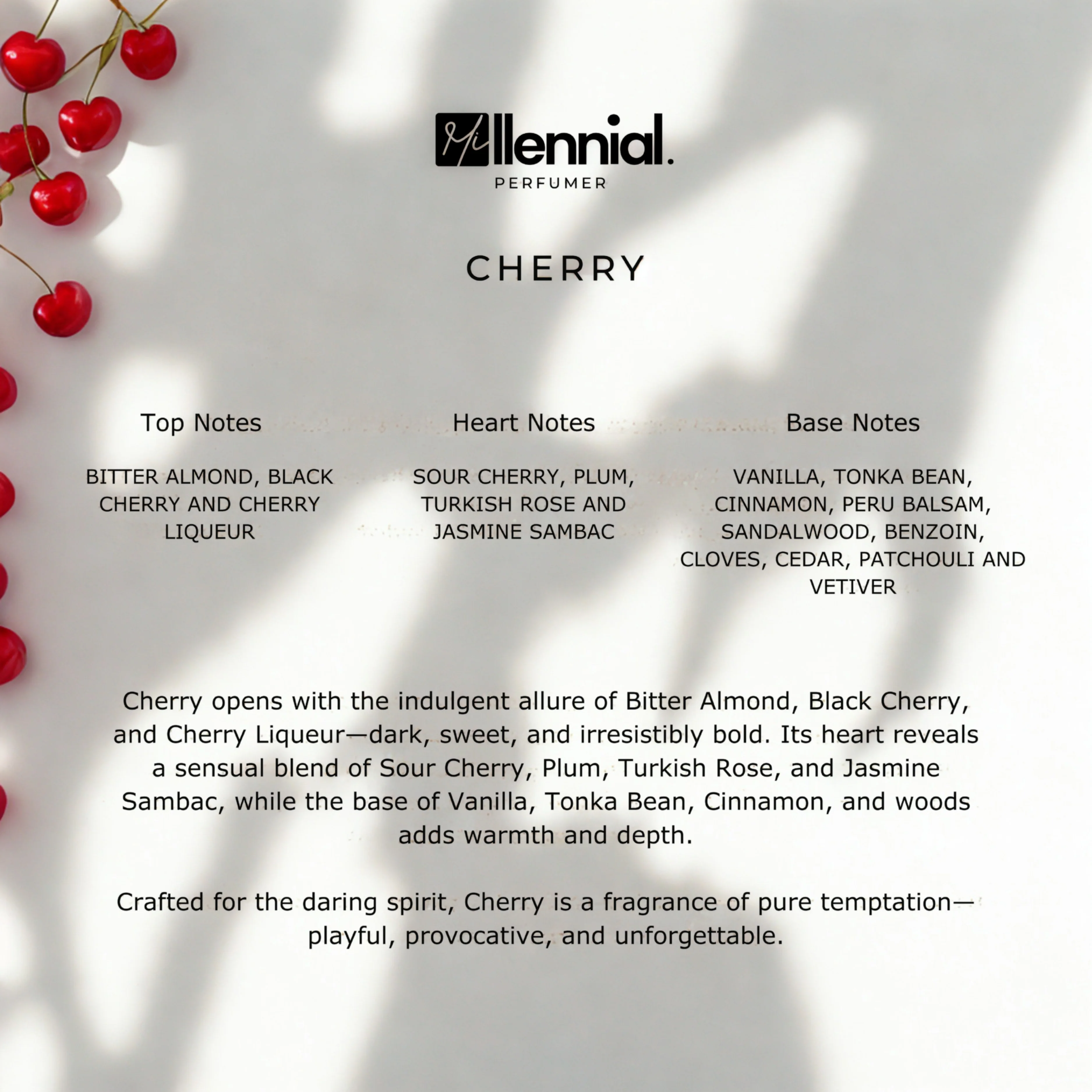 Millennial Perfumer™ – Cherry | TF Lost Cherry Type (Profile Match) | Fruity Gourmand Woody | Rich & Long-Lasting Unisex Scent - Image 6