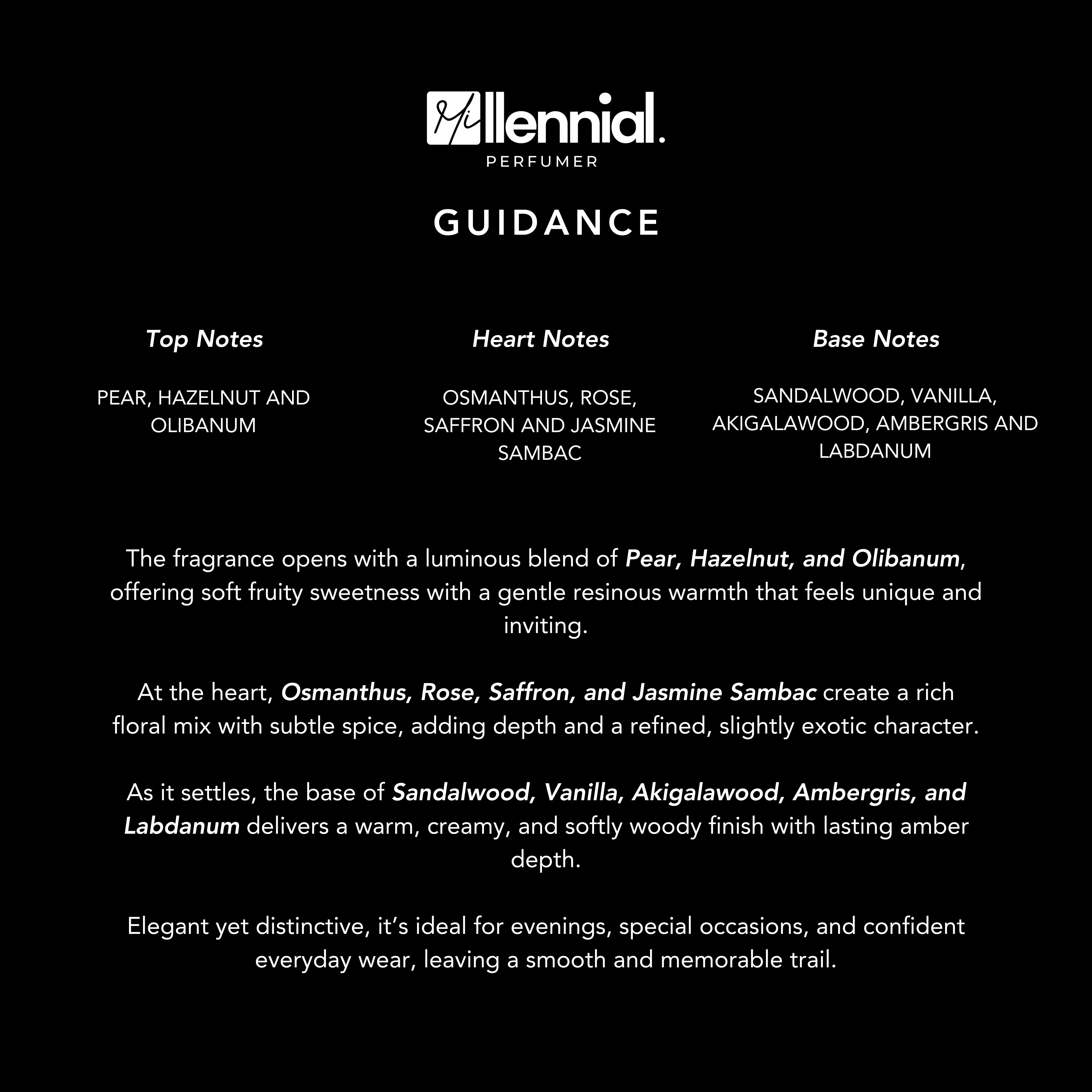 Millennial Perfumer™ – Guidance | Amouuage Guidance Type (Profile Match) | Creamy Pear, Hazelnut & Floral Amber | Elegant Soft-Spicy Signature - Image 6