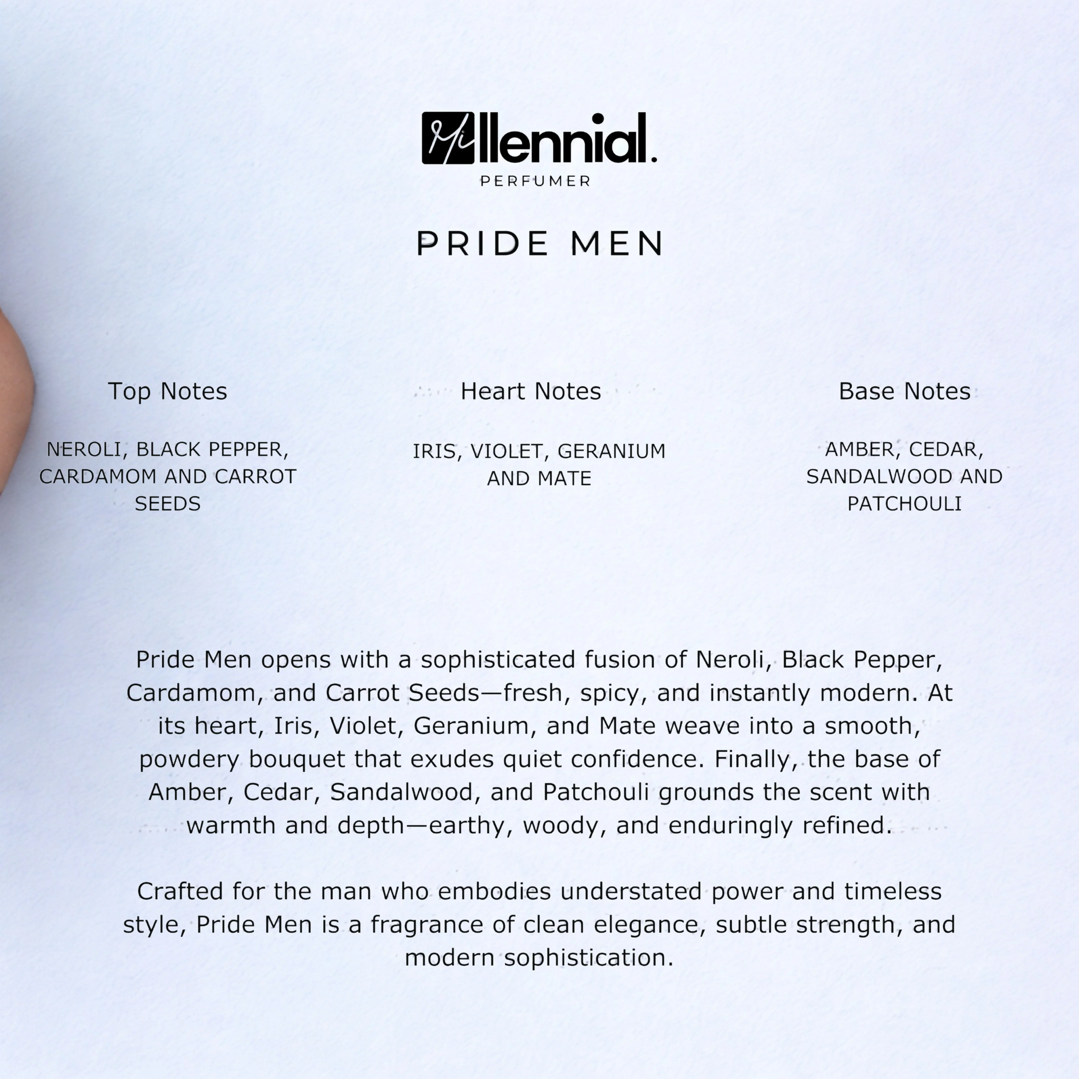 Millennial Perfumer™ – Pride Men | Pradaa L’Homme Type (Profile Match) | Powdery Woody Fragrance for Men | Timeless & Elegant Scent, 50ml - Image 5