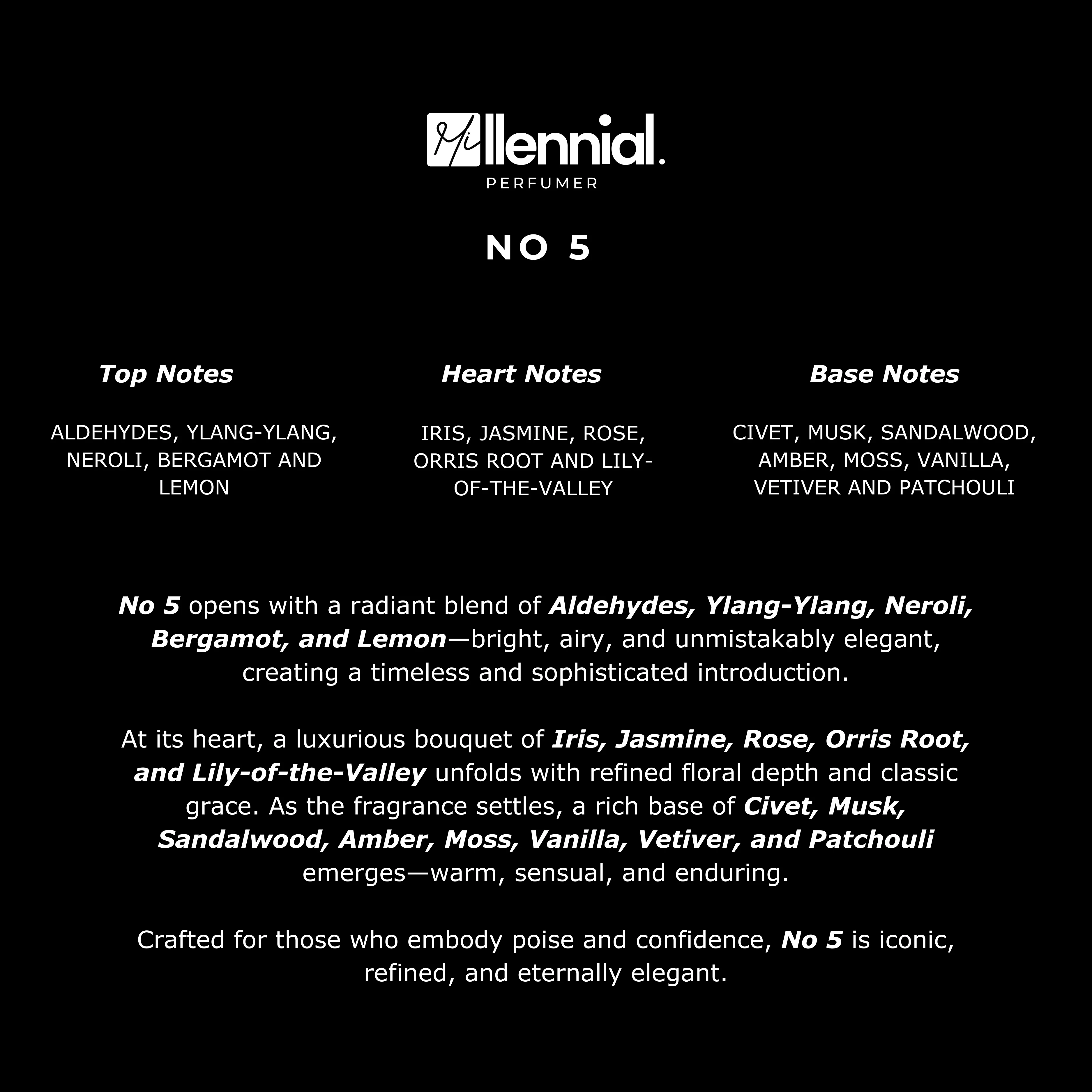 Millennial Perfumer™ – No 5 | Channel No.5 Type (Profile Matches) | Timeless Luxury Perfume | Long-Lasting Unisex Scent, 50ml - Image 6